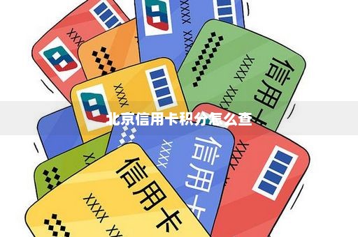 北京信用卡积分怎么查